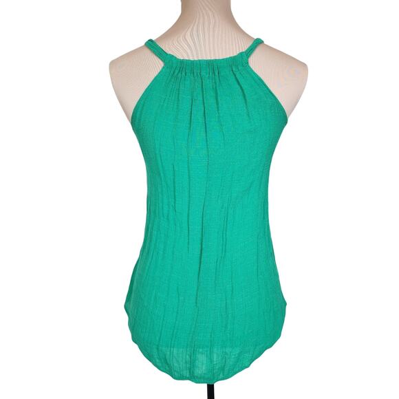 Ruffled Green Medium Tank Top Blouse - Picture 2 of 5
